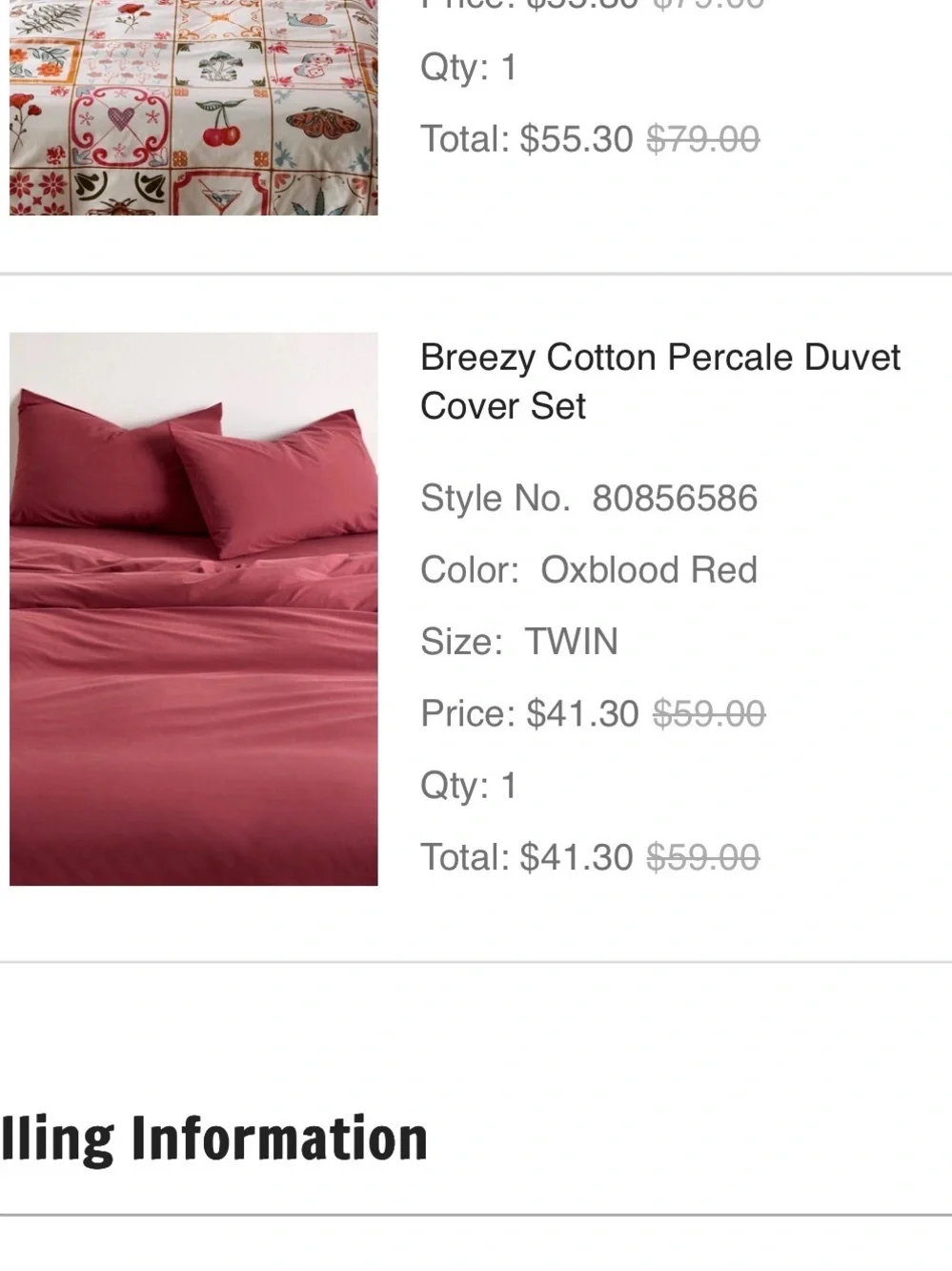 UO Breezy Cotton Percale Duvet Cover Set in Oxblood Red TWIN
